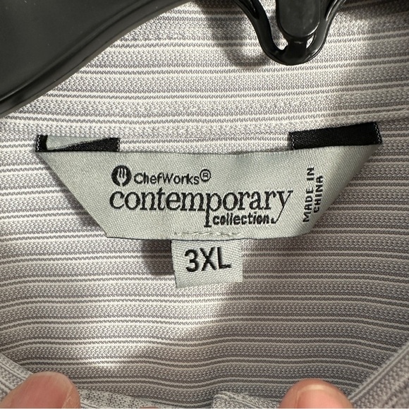 NEW Chef Works Contemporary Collection 3XL men's button front shirt, stripe - Picture 5 of 9